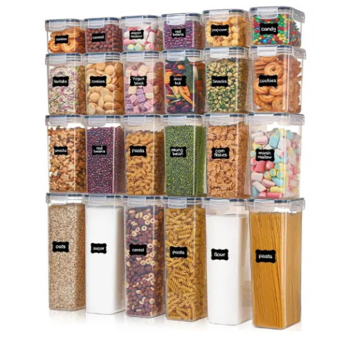 Airtight Food Storage Containers with Lids, Vtopmart 24 pcs Plastic Kitchen and Pantry Organization Canisters
