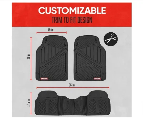 Motor Trend FlexTough Performance All Weather Rubber Car Floor Mats - Image 7